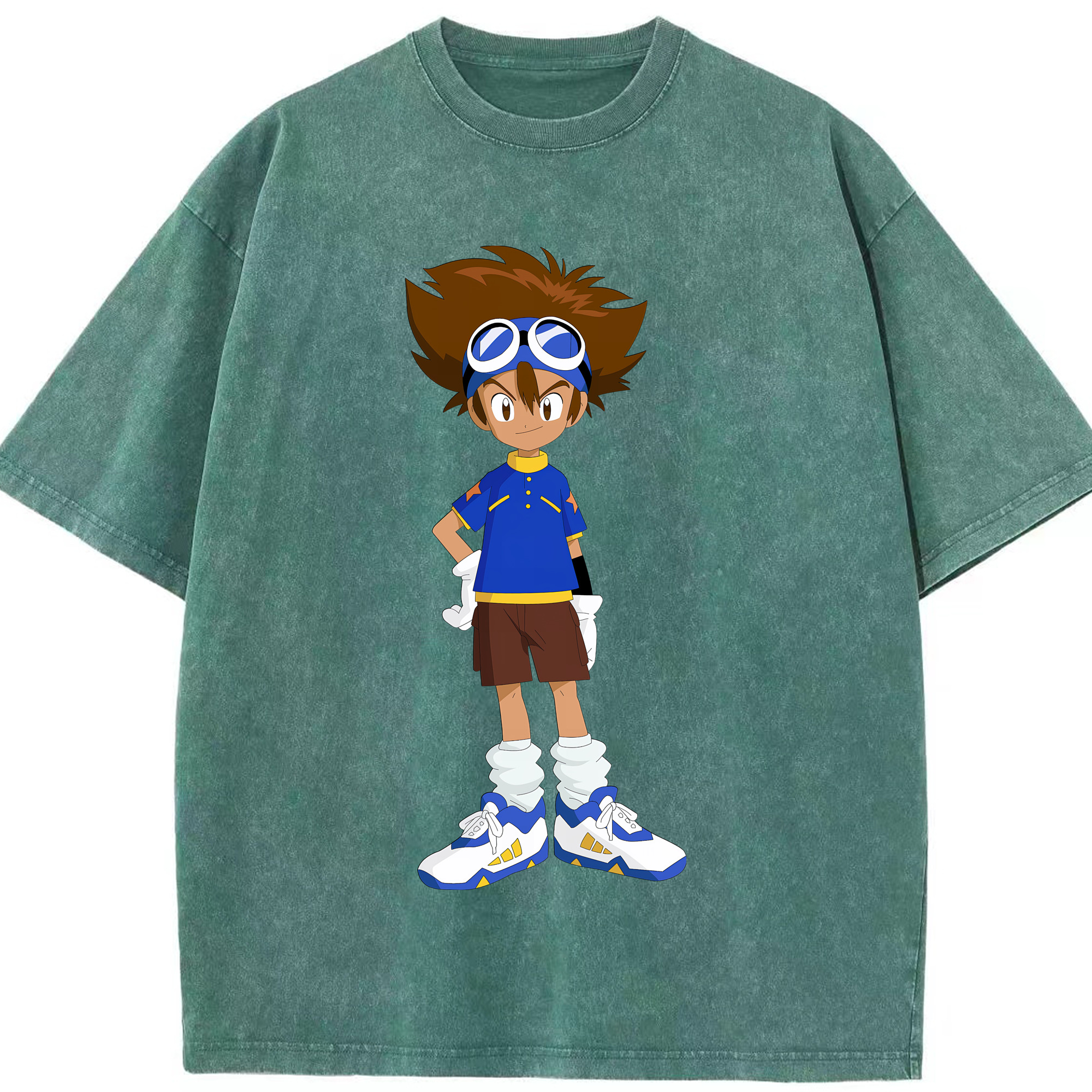（画像用） Digimon デジタルモンスター/デジモン 綿100% ヴィンテージ風 半袖Tシャツ（フロントプリント）